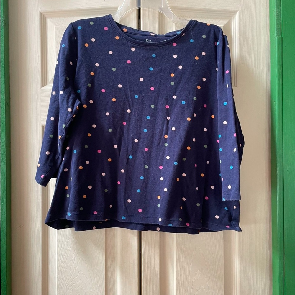 Kim Rogers Polka Dot Tee - Navy